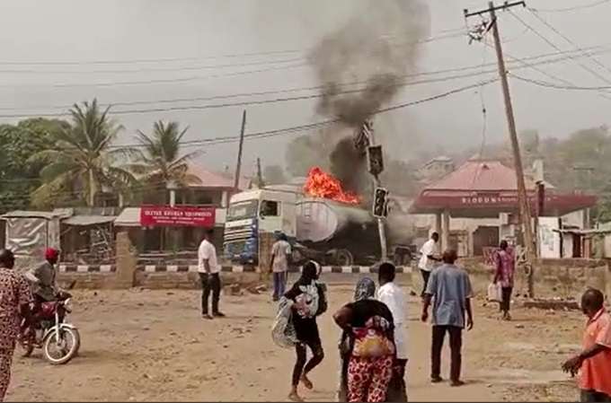 Kogi State Fire Service Prevents Disaster as Petrol Tanker Catches Fire in Lokoja