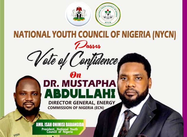 NYCN Passes Vote of Confidence on DG, Energy Commission of Nigeria, Dr Mustapha Abdullahi