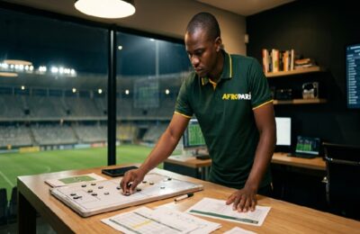 Man analyzing tactics board pitchside